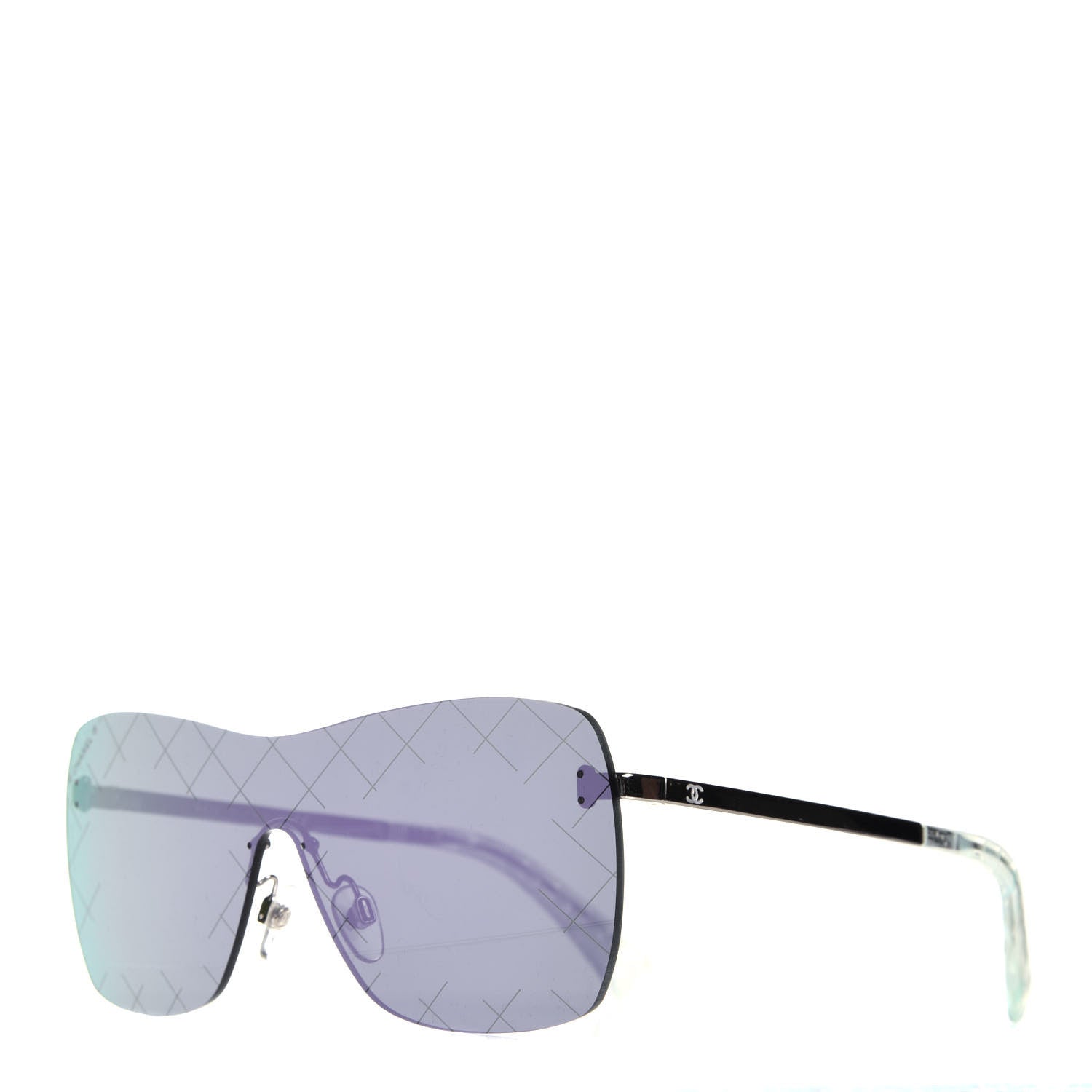 Chanel Shield Runway Sunglasses 4215 Silver Purple 1 of 9