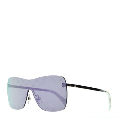 Chanel Shield Runway Sunglasses 4215 Silver Purple 1 of 9