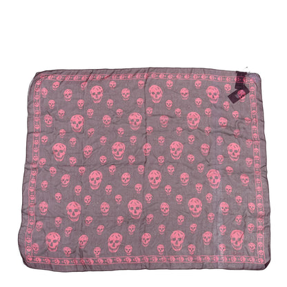 Alexander McQueen Silk Chiffon Skull Scarf Bordeaux Pink 1 of 3