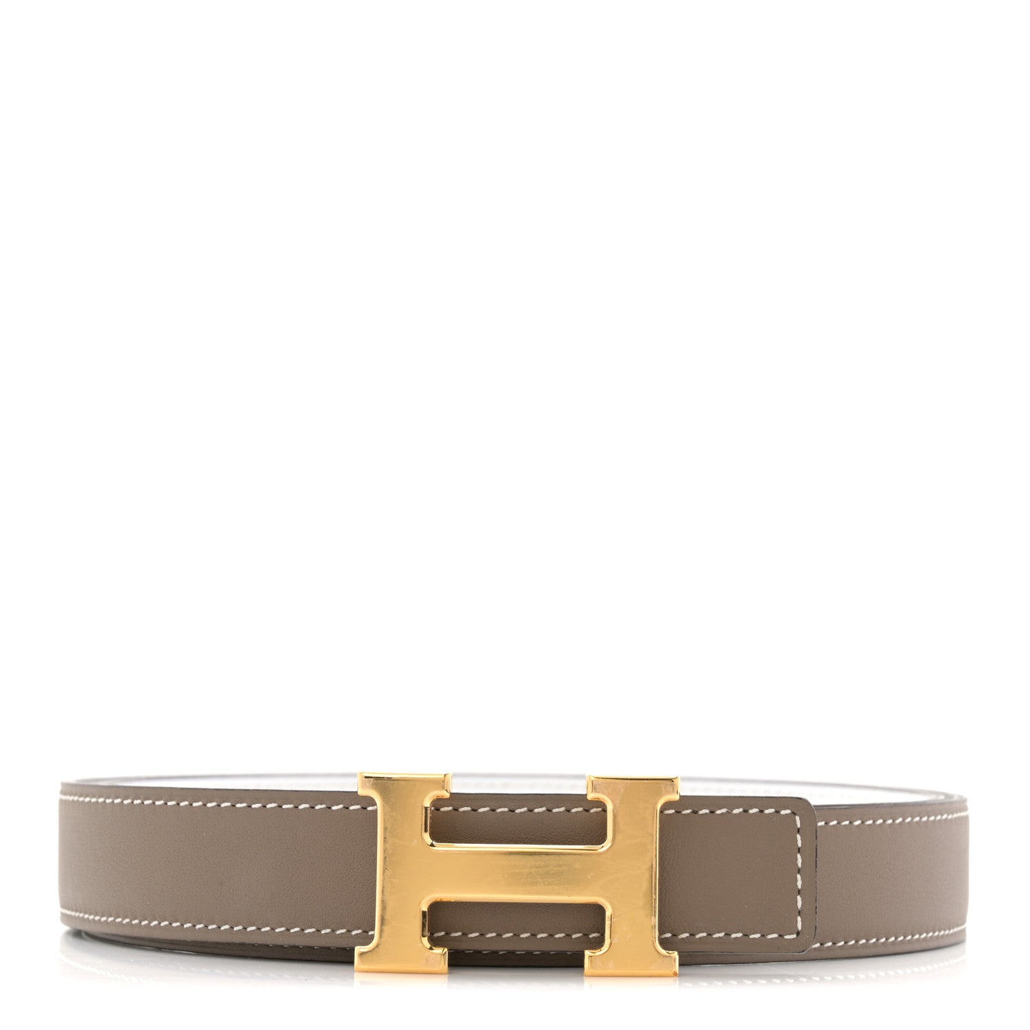 Hermes Epsom Swift 24mm Mini Constance H Belt 90 36 White Etoupe 1 of 6
