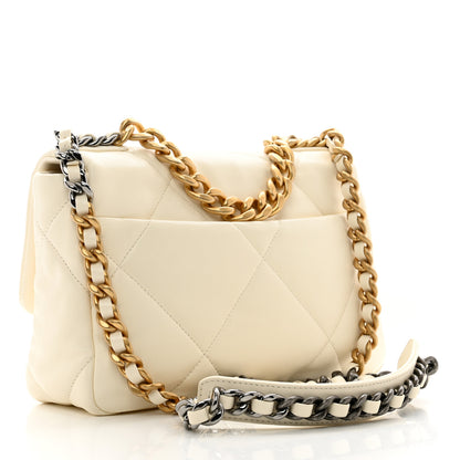 Chanel Goatskin Quilted Medium Chanel 19 Flap White 3 of 10