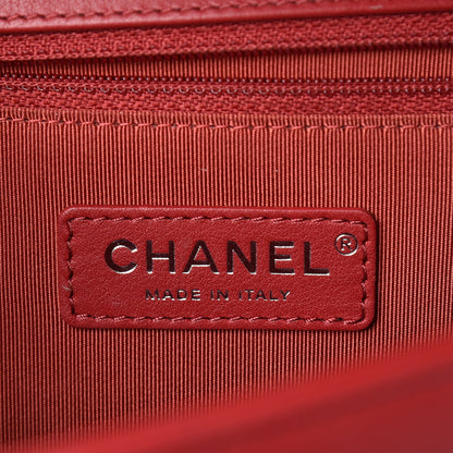 Chanel Calfskin Chevron Quilted New Medium Boy Flap Dark Red 6 of 17