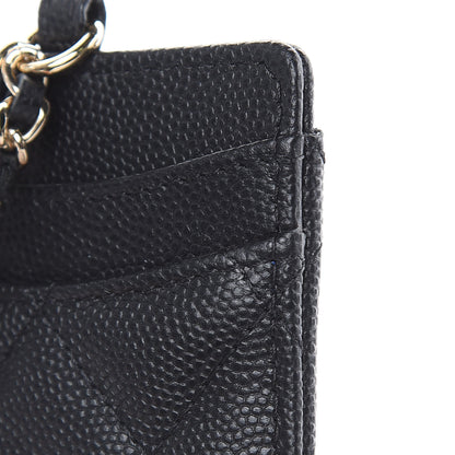 Chanel Caviar Quilted Card Holder On Chain Black 5 of 8