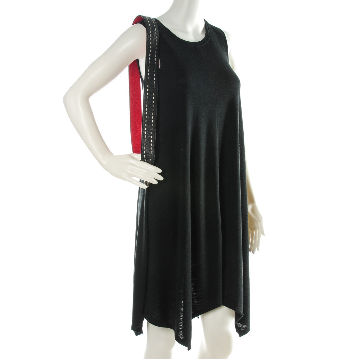 Fendi Cuoio Romano Metal Stitch Strap You Black Red 2 of 5