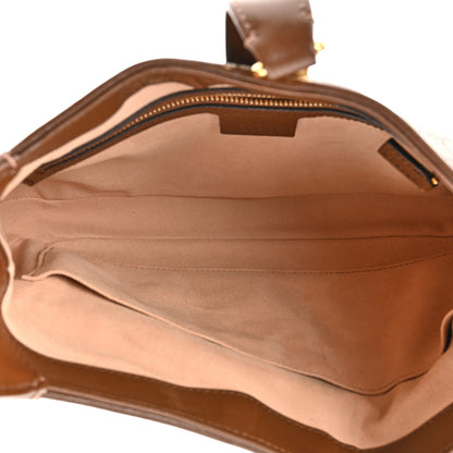 Gucci GG Supreme Monogram Azalea Calfskin Web Small Jackie 1961 Hobo Beige Ebony Brown Sugar 5 of 10