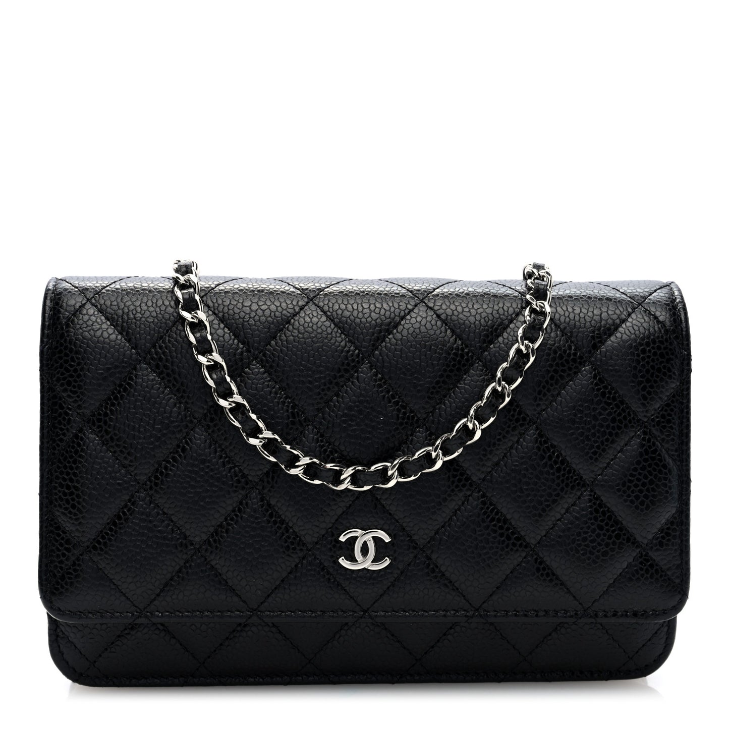 Caviar Quilted Wallet On Chain WOC Black