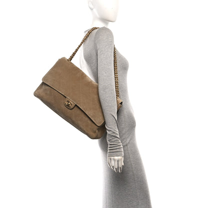 Chanel Suede Calfskin Souplissimo Maxi Flap Dark Beige 2 of 10