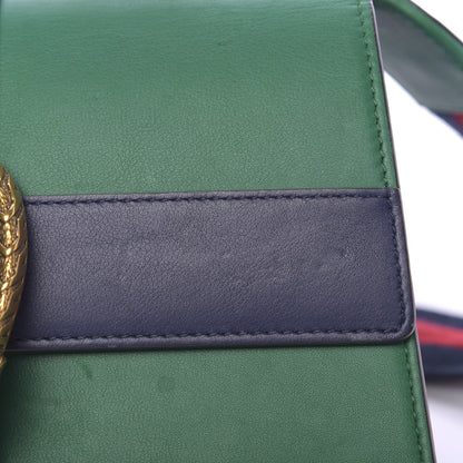Gucci Moon Calfskin Web Medium Dionysus Bamboo Top Handle Bag Emerald Blue Hibiscus Red 14 of 16
