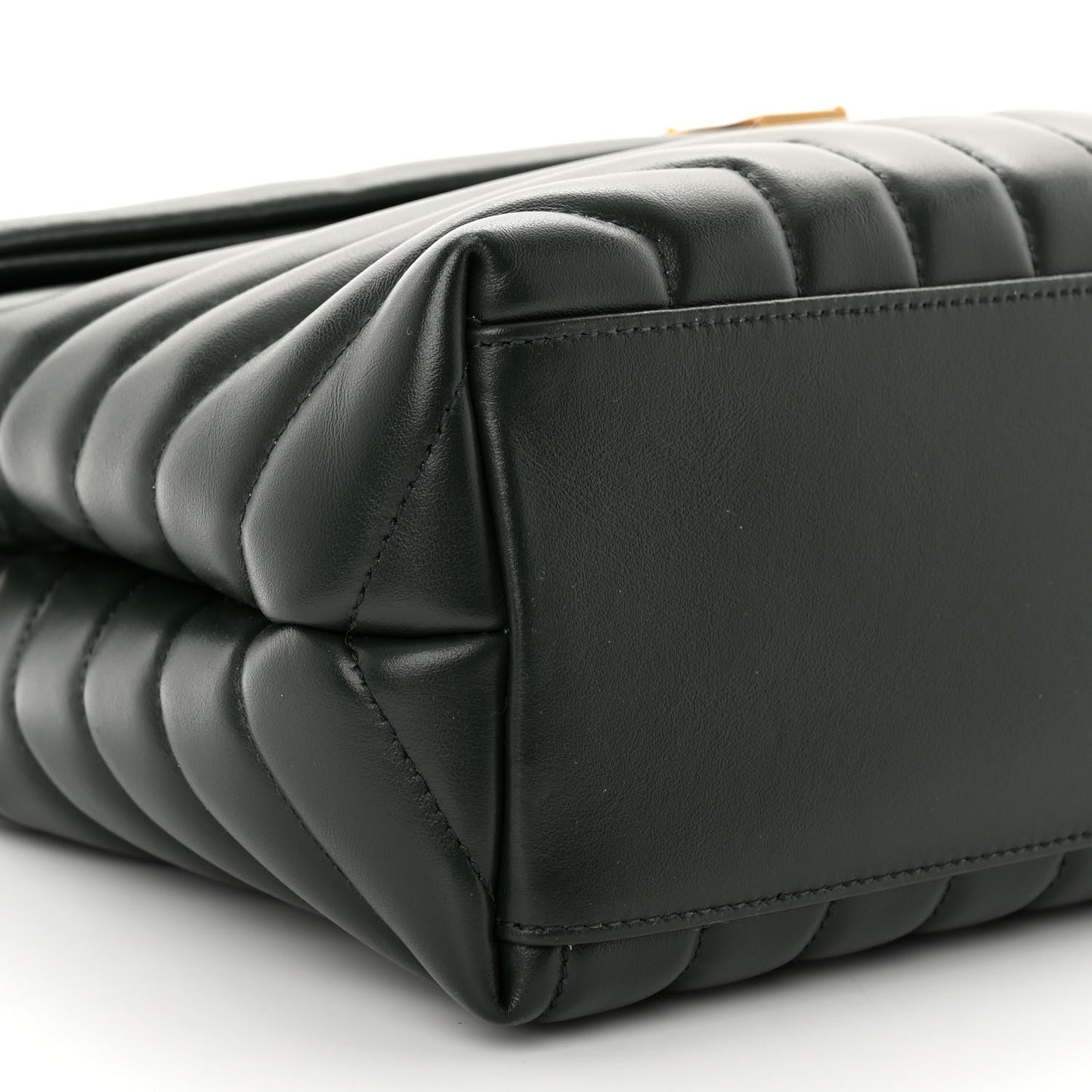 Calfskin Y Quilted Monogram Medium Loulou Chain Satchel Dark Leaf