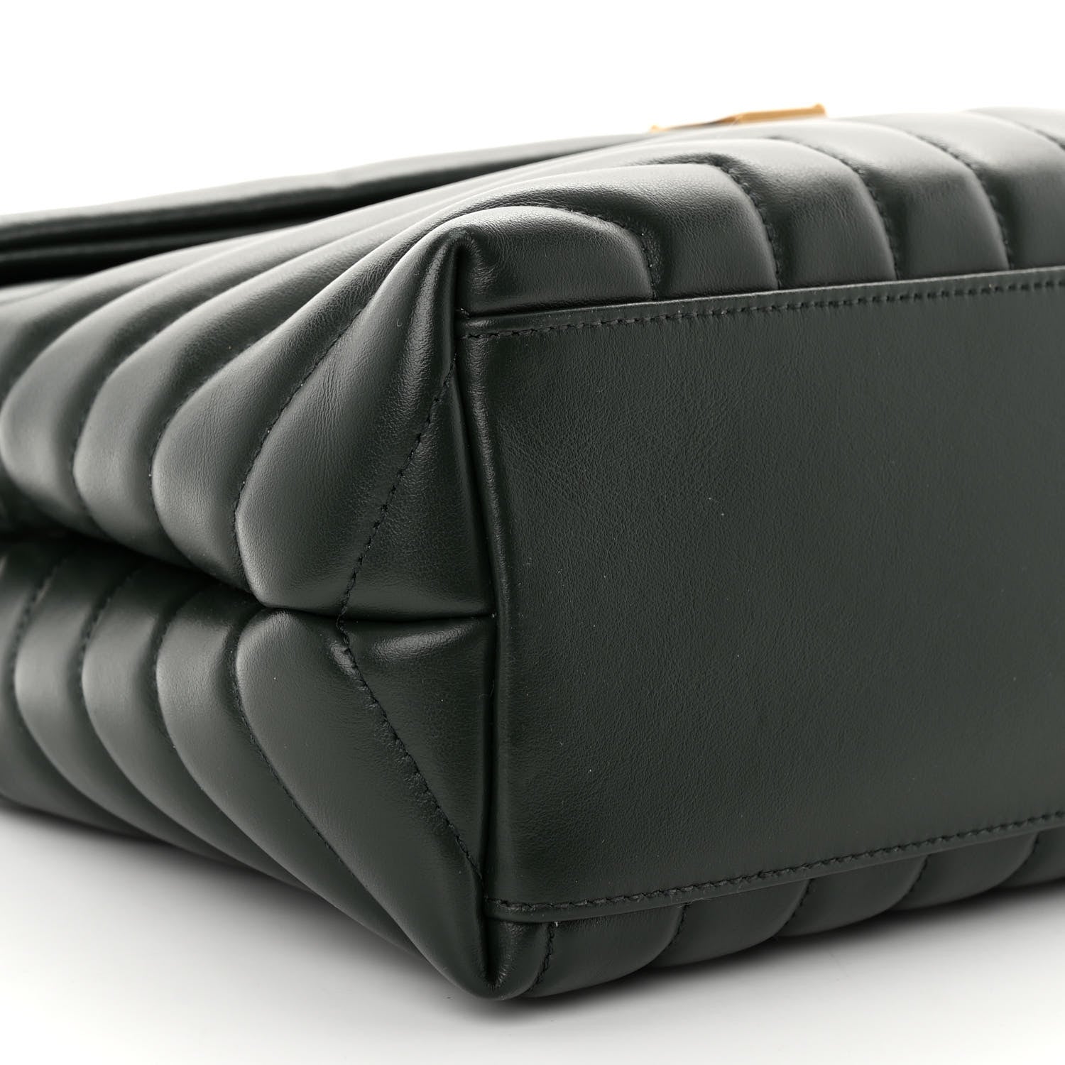 Saint Laurent Calfskin Y Quilted Monogram Medium Loulou Chain Satchel Dark Leaf 8 of 9
