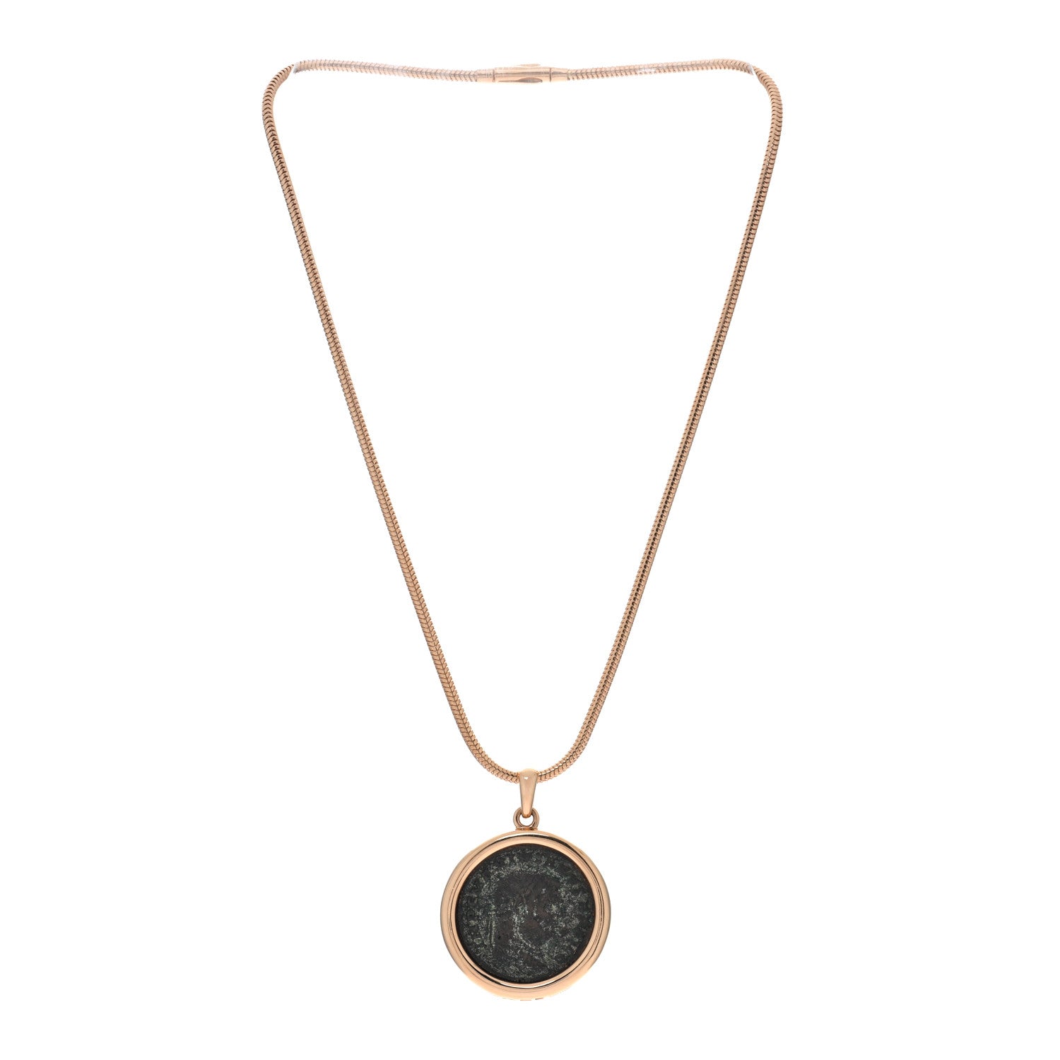 Bulgari 18K Rose Gold Monete Coin Pendant Necklace 2 of 6