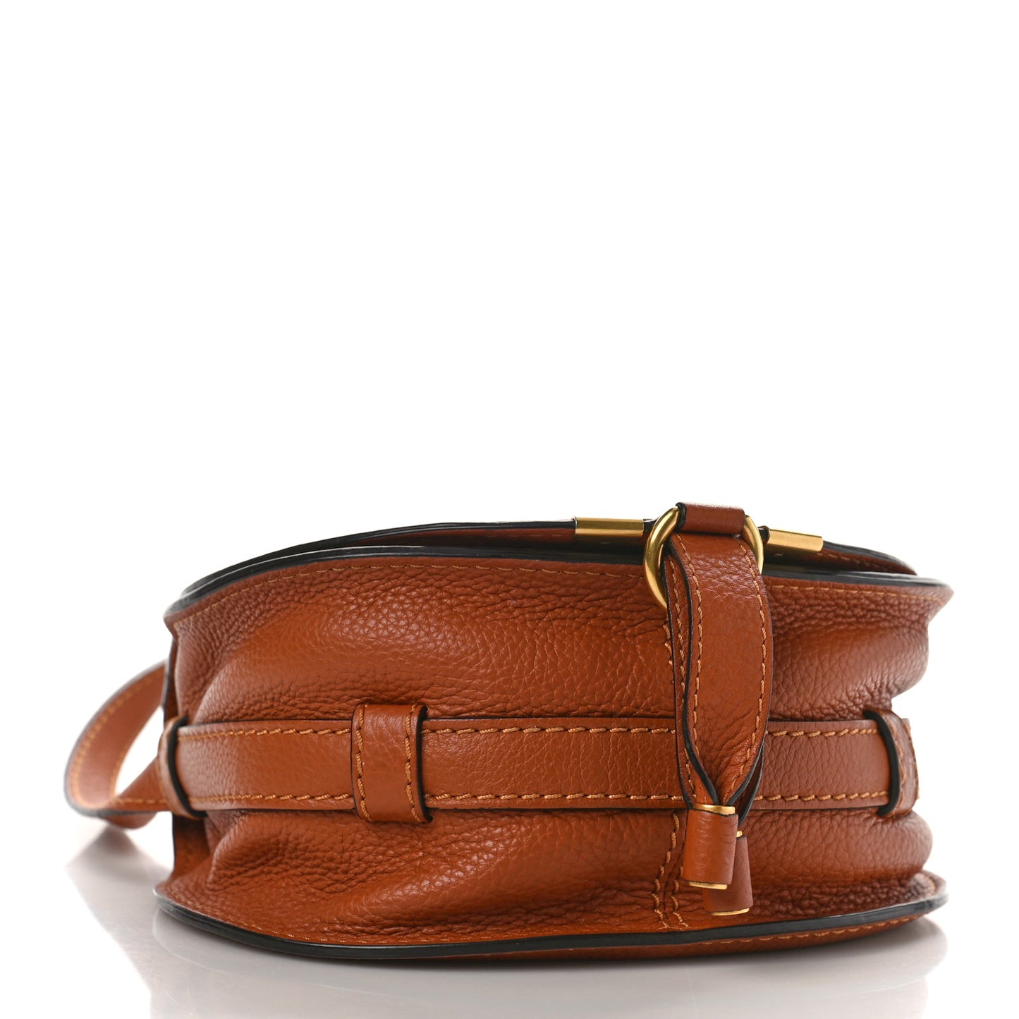Calfskin Mini Marcie Round Crossbody Bag Tan
