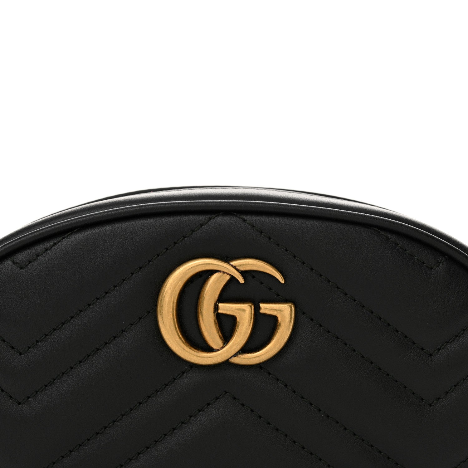 Gucci Calfskin Matelasse GG Marmont Belt Bag 85 34 Black 8 of 10