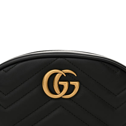 Gucci Calfskin Matelasse GG Marmont Belt Bag 85 34 Black 8 of 10