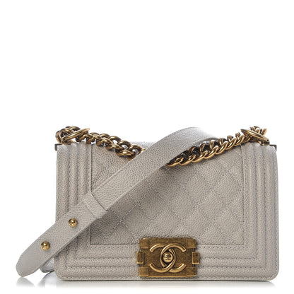 Chanel Caviar Quilted Small Boy Flap Light Grey 1 of 8