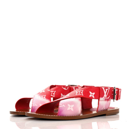 Louis Vuitton Monogram Escale Palma Flat Sandals 36.5 Rouge 3 of 8