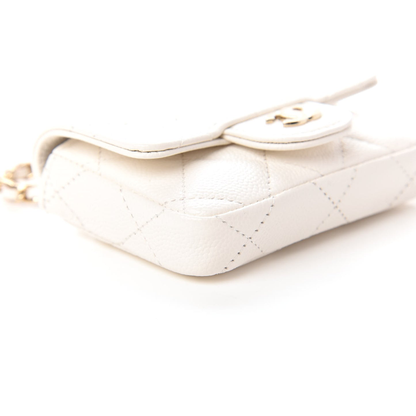 Caviar Quilted Belt Bag White