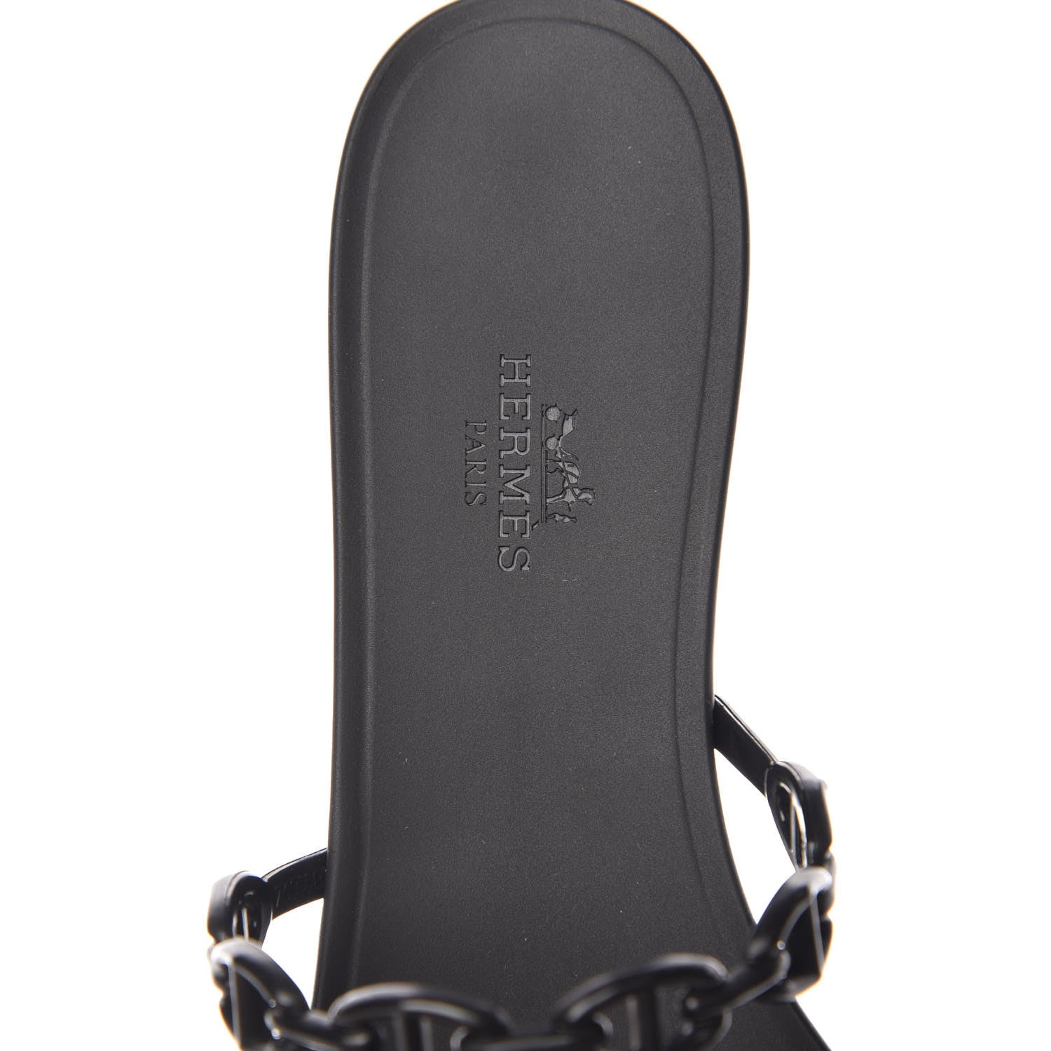 Hermes Rubber Chaine d'Ancre Rivage Sandals 39 Black 7 of 8