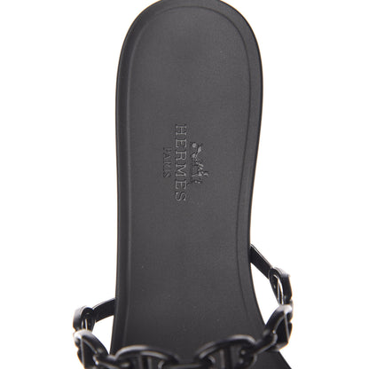 Hermes Rubber Chaine d'Ancre Rivage Sandals 39 Black 7 of 8
