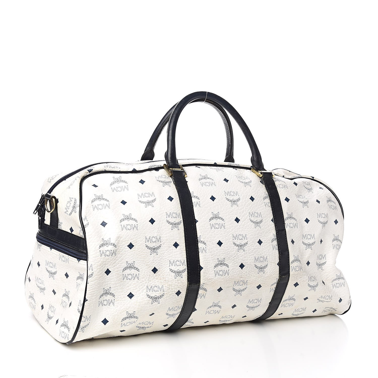 MCM Visetos Weekender Duffle Bag White 3 of 18