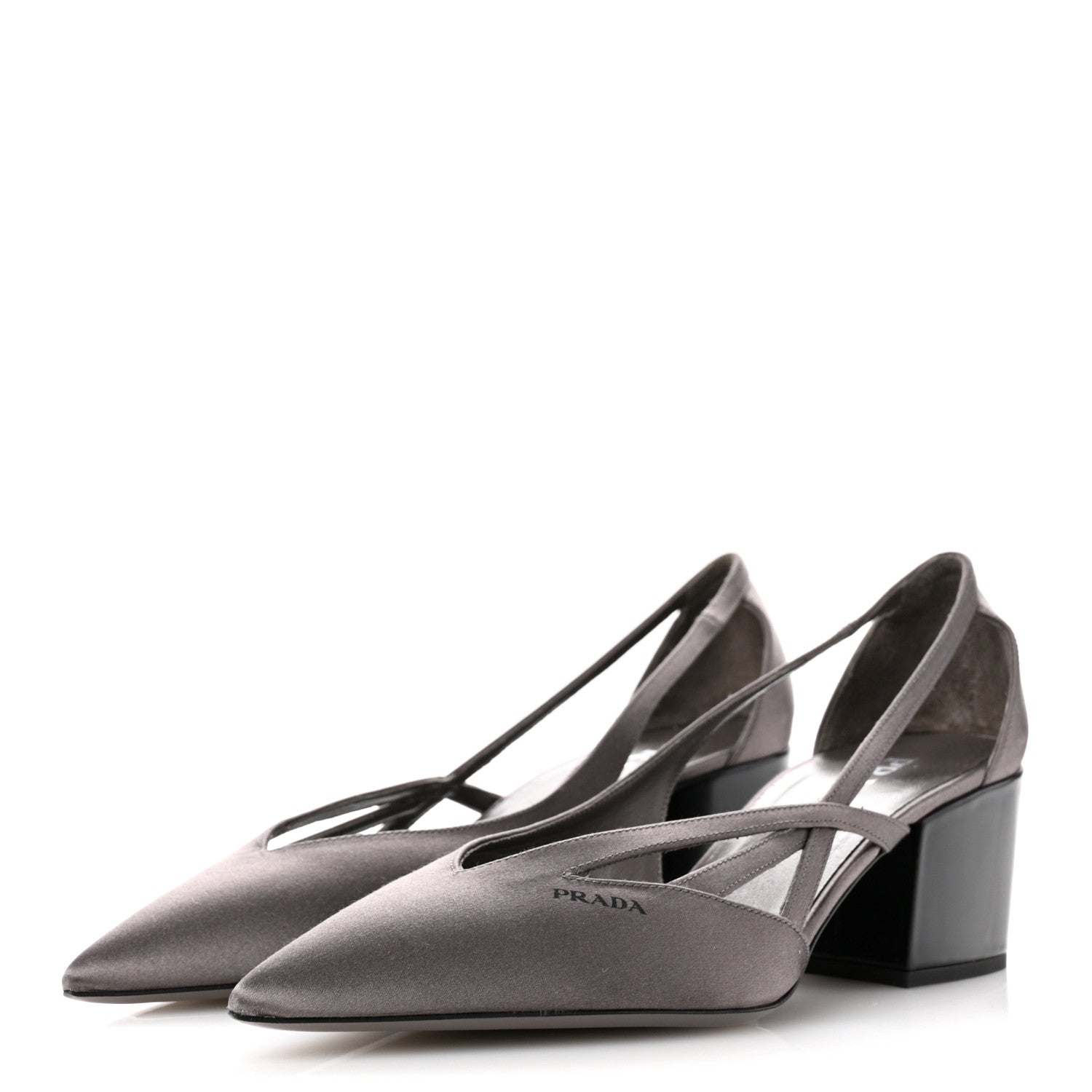 Prada Satin Cutout 55mm Pumps 38 Ardesia 4 of 10