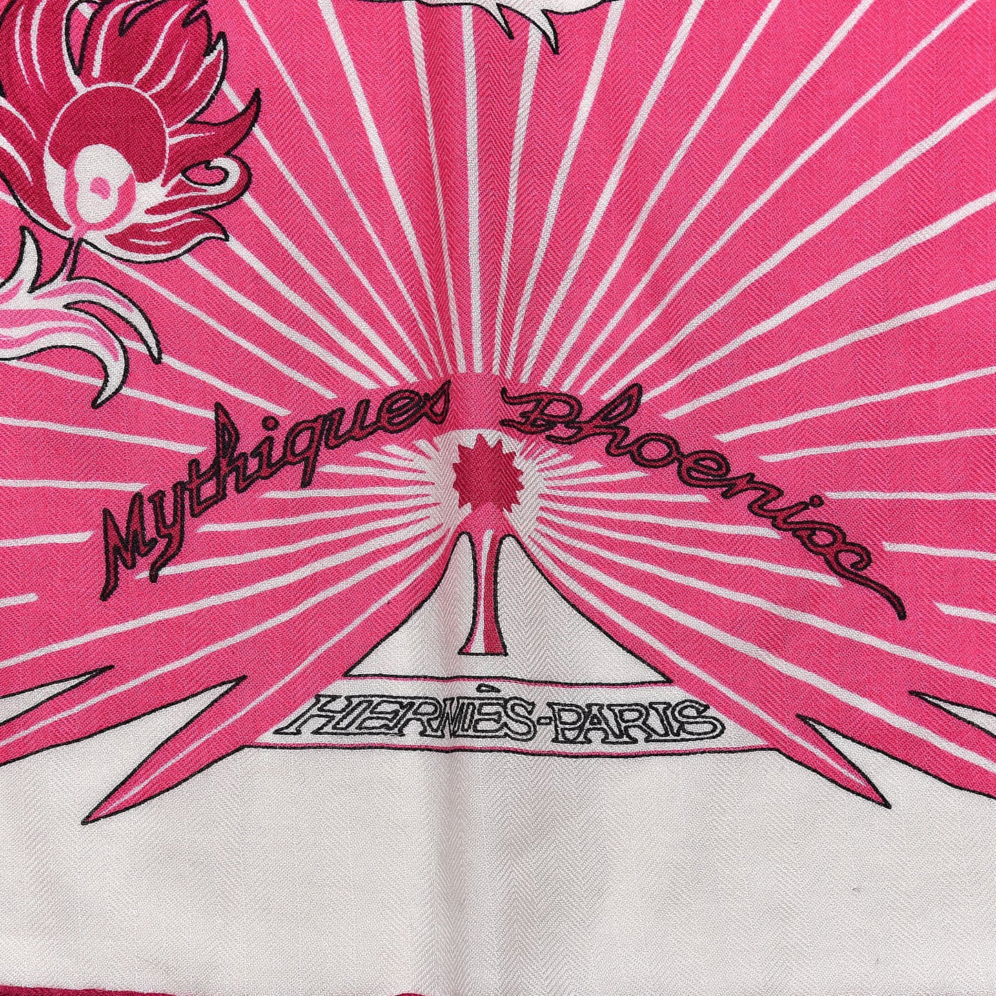 Cashmere Silk Mythiques Phoenix Coloriage Shawl 140 White Rose Black