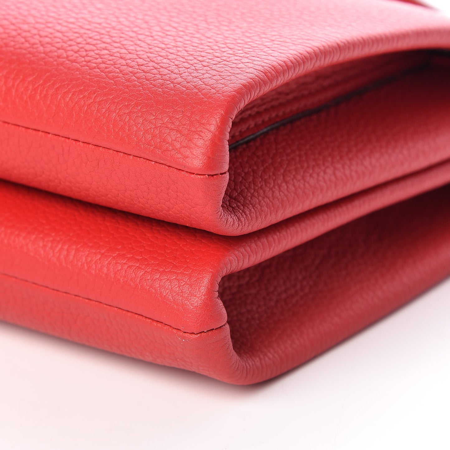 Grained Calfskin Milla Double Crossbody Bag Ruby Red