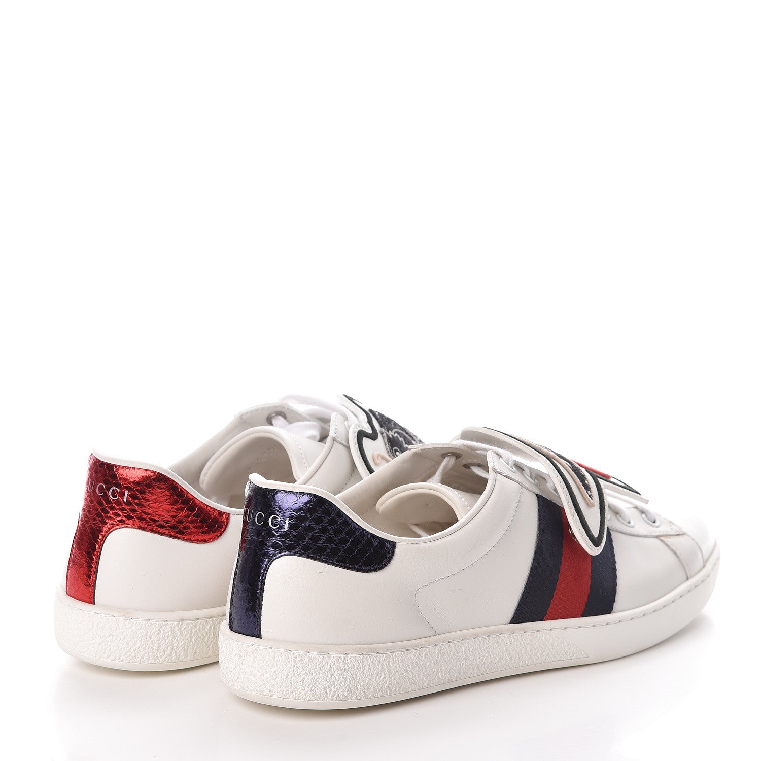 Gucci Calfskin Ayers Web UFO Dragon Embroidered Mens Ace Sneakers 7.5 White 4 of 8