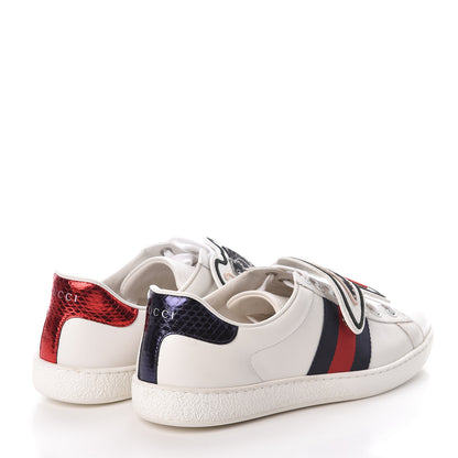Gucci Calfskin Ayers Web UFO Dragon Embroidered Mens Ace Sneakers 7.5 White 4 of 8