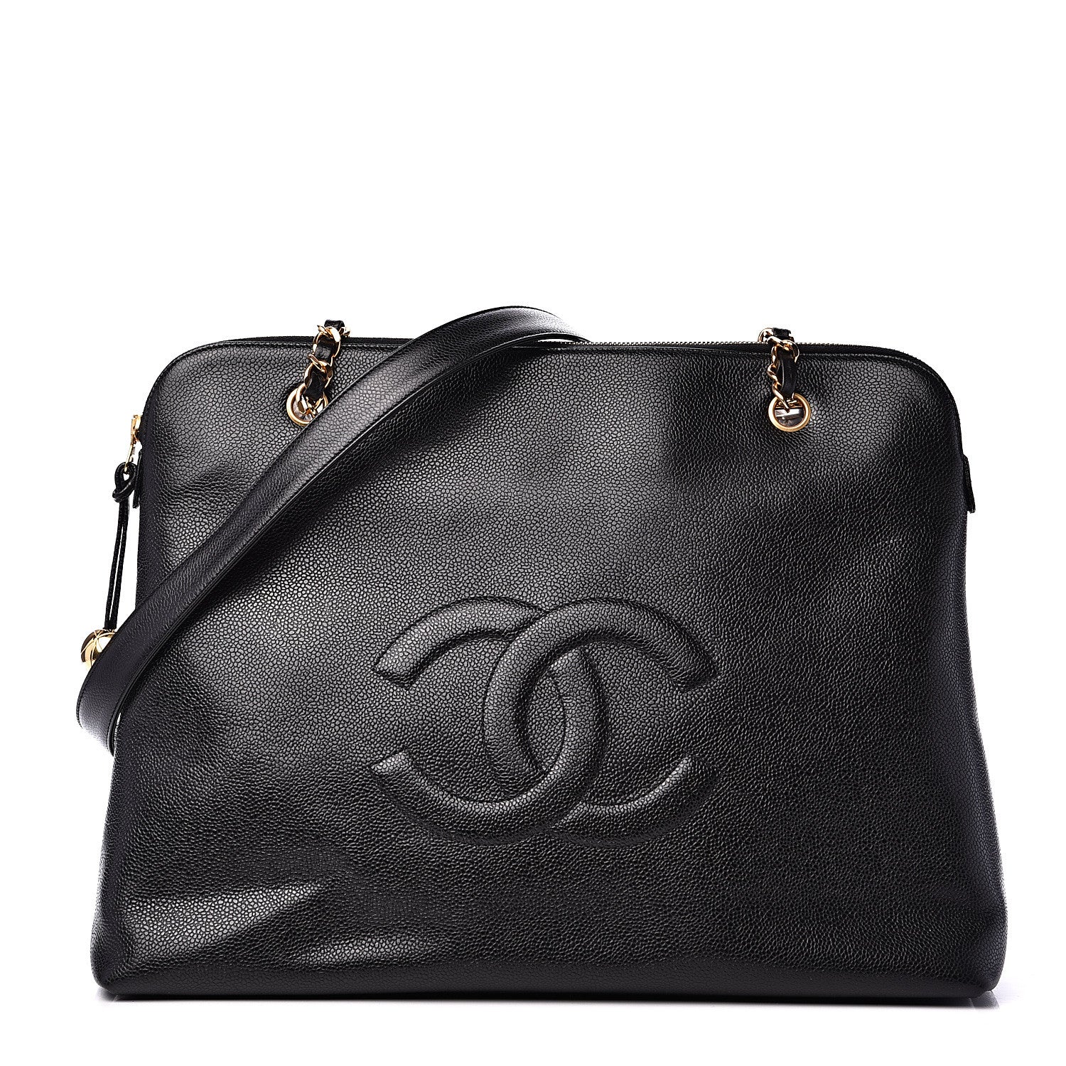 Chanel Caviar Large CC Shoulder Bag Black 1 of 8