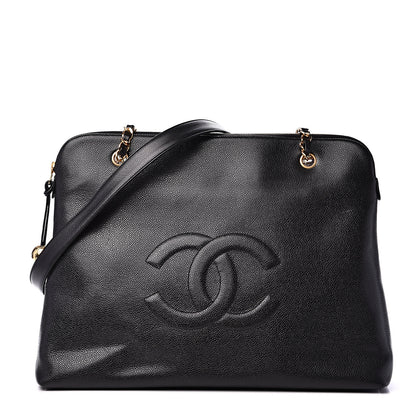 Chanel Caviar Large CC Shoulder Bag Black 1 of 8