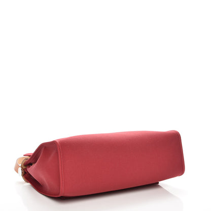 Hermes Vache Hunter Toile Herbag Zip 31 PM Rouge Grenat Natural 5 of 9