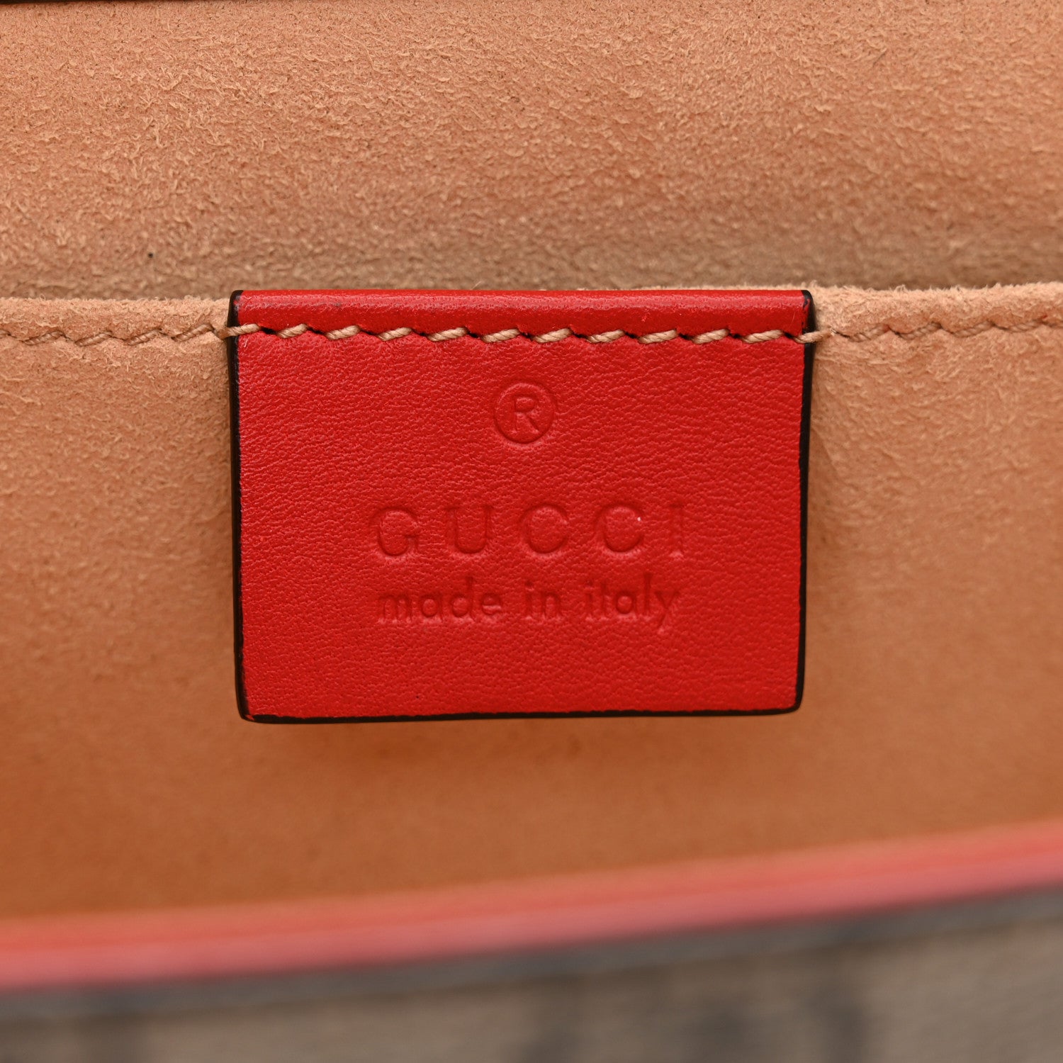 Gucci GG Supreme Monogram Apple Small Padlock Shoulder Bag Beige Multicolor Lobster Red 8 of 13