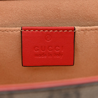 Gucci GG Supreme Monogram Apple Small Padlock Shoulder Bag Beige Multicolor Lobster Red 8 of 13
