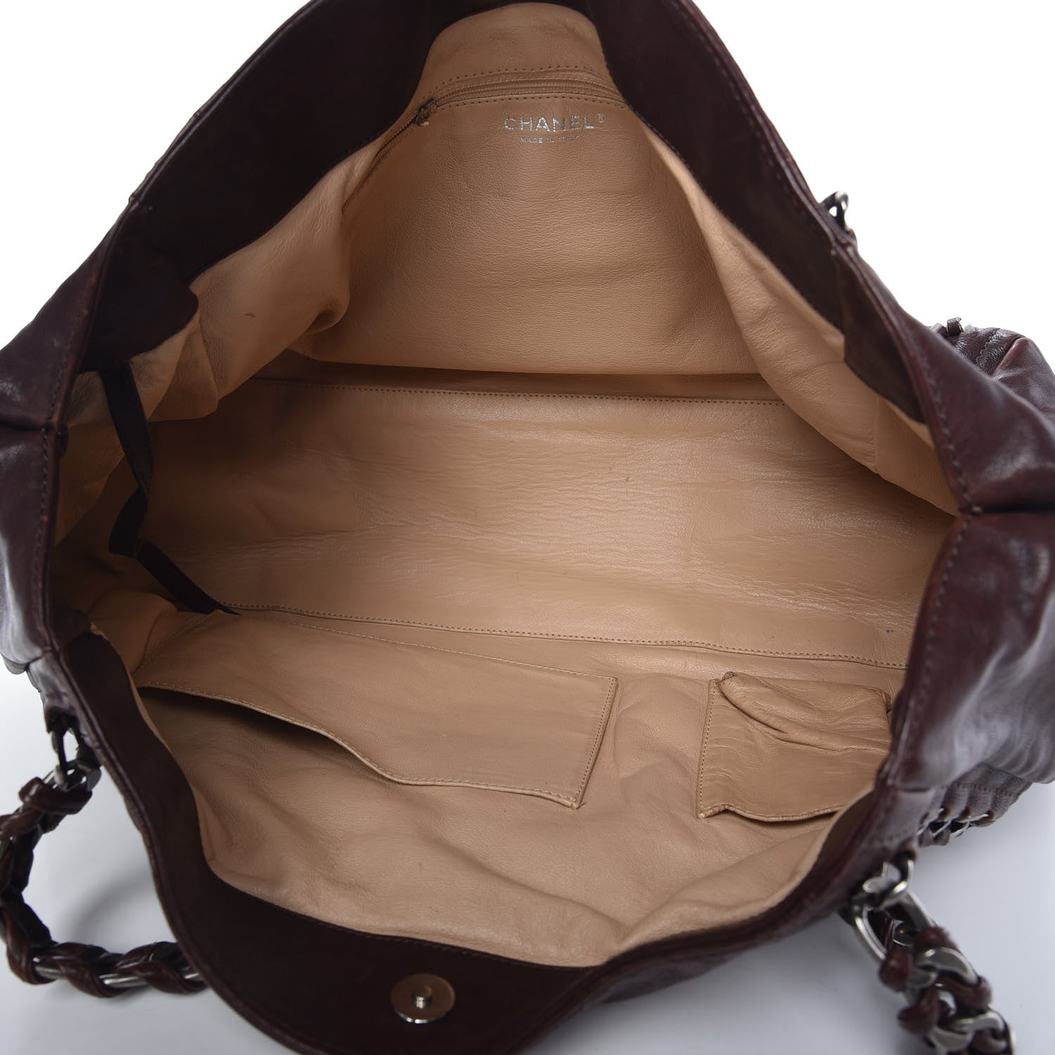Chanel Glazed Calfskin East West Modern Chain Tote Brown 5 of 9
