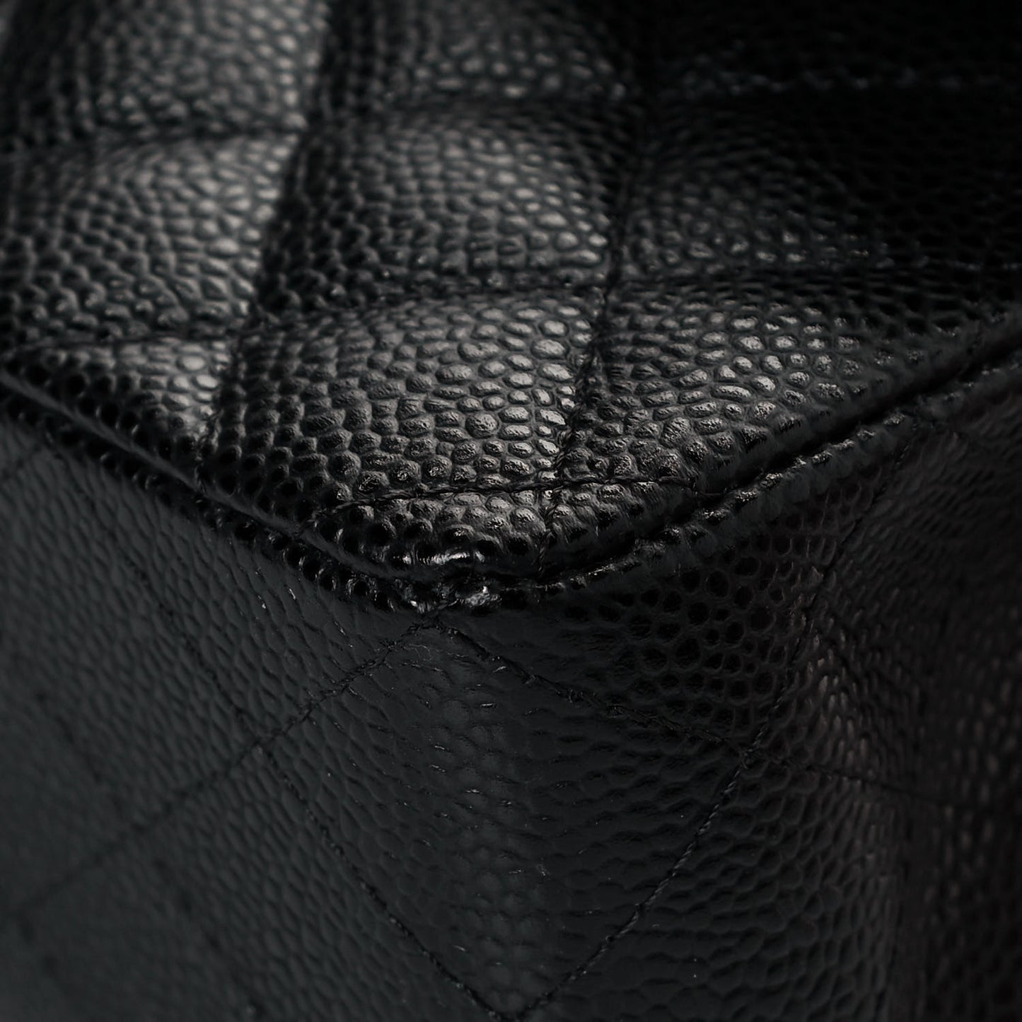 Caviar Quilted Small Double Flap Black