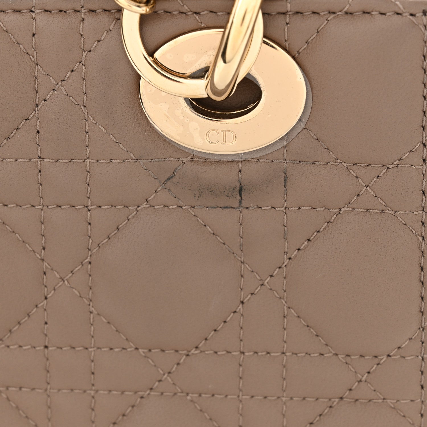 Christian Dior Lambskin Cannage Small My ABCDior Lady Dior Warm Taupe 12 of 12