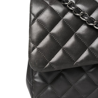 Chanel Lambskin Quilted Jumbo Double Flap Dark Grey 13 of 13