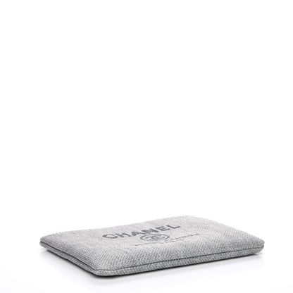 Chanel Canvas Large Deauville Pouch Grey 4 of 7