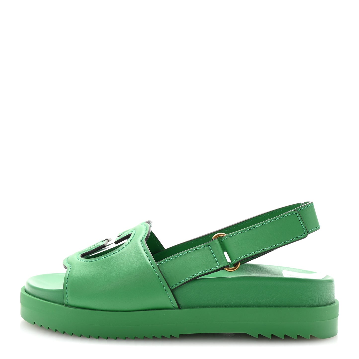 Cosmos Softy Calfskin Interlocking G Slingback Sandals 36.5 New Shamarock