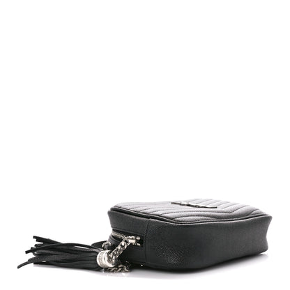 Saint Laurent Grain De Poudre Matelasse Monogram Mini Lou Camera Bag Black 4 of 11