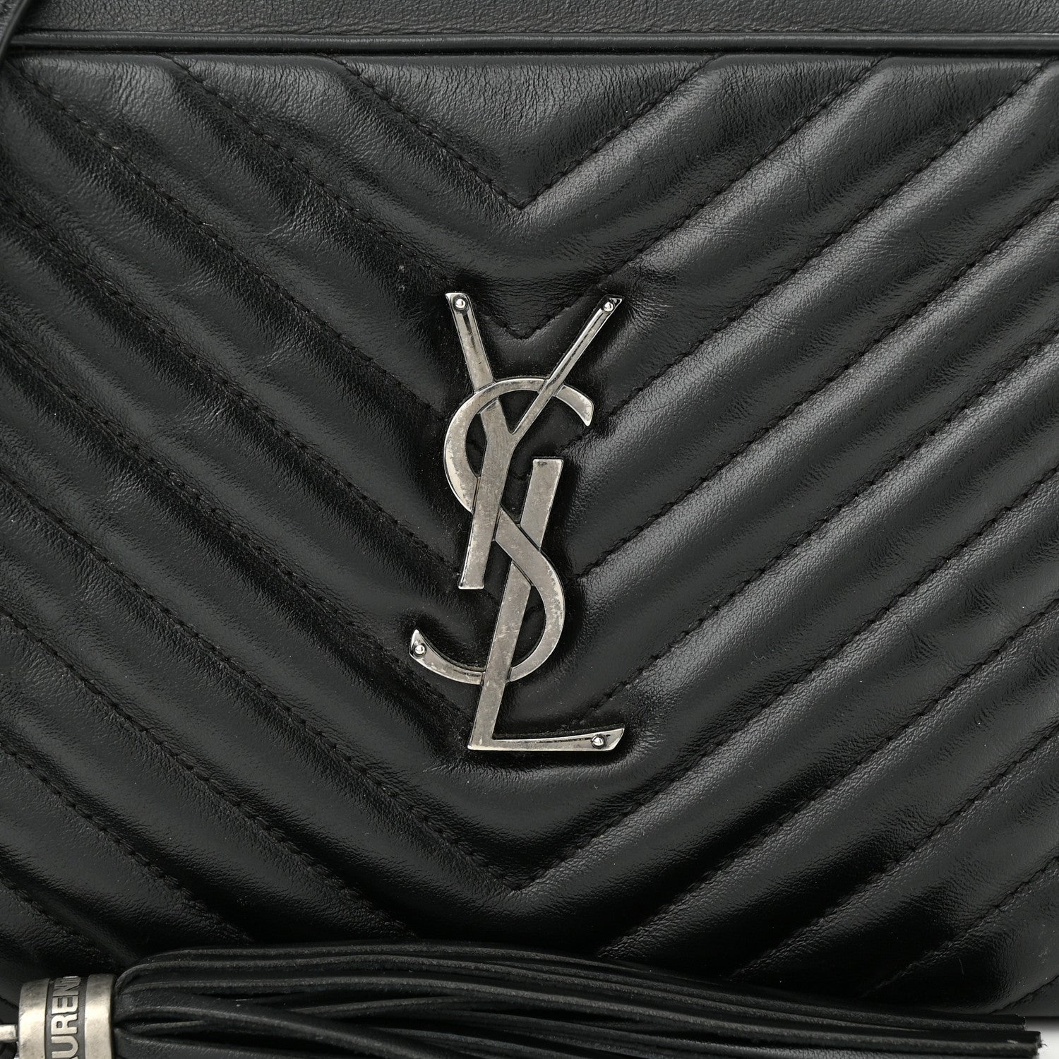 Saint Laurent Calfskin Matelasse Monogram Lou Camera Bag Black 8 of 11