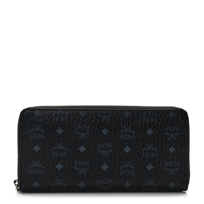 MCM Visetos Large Zip Around Wallet Black 1 of 7