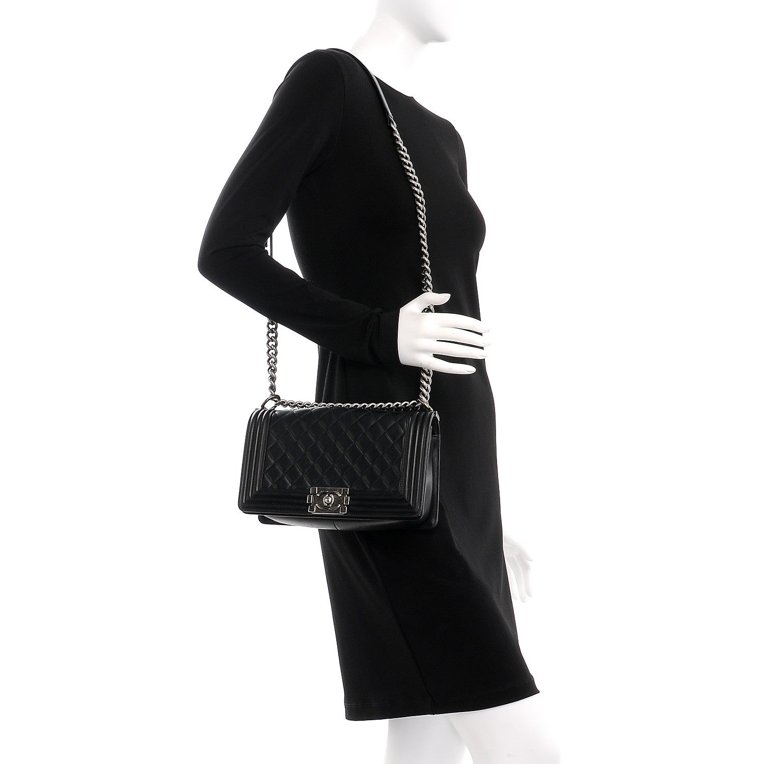 Chanel Lambskin Quilted Medium Boy Flap Black 2 of 11