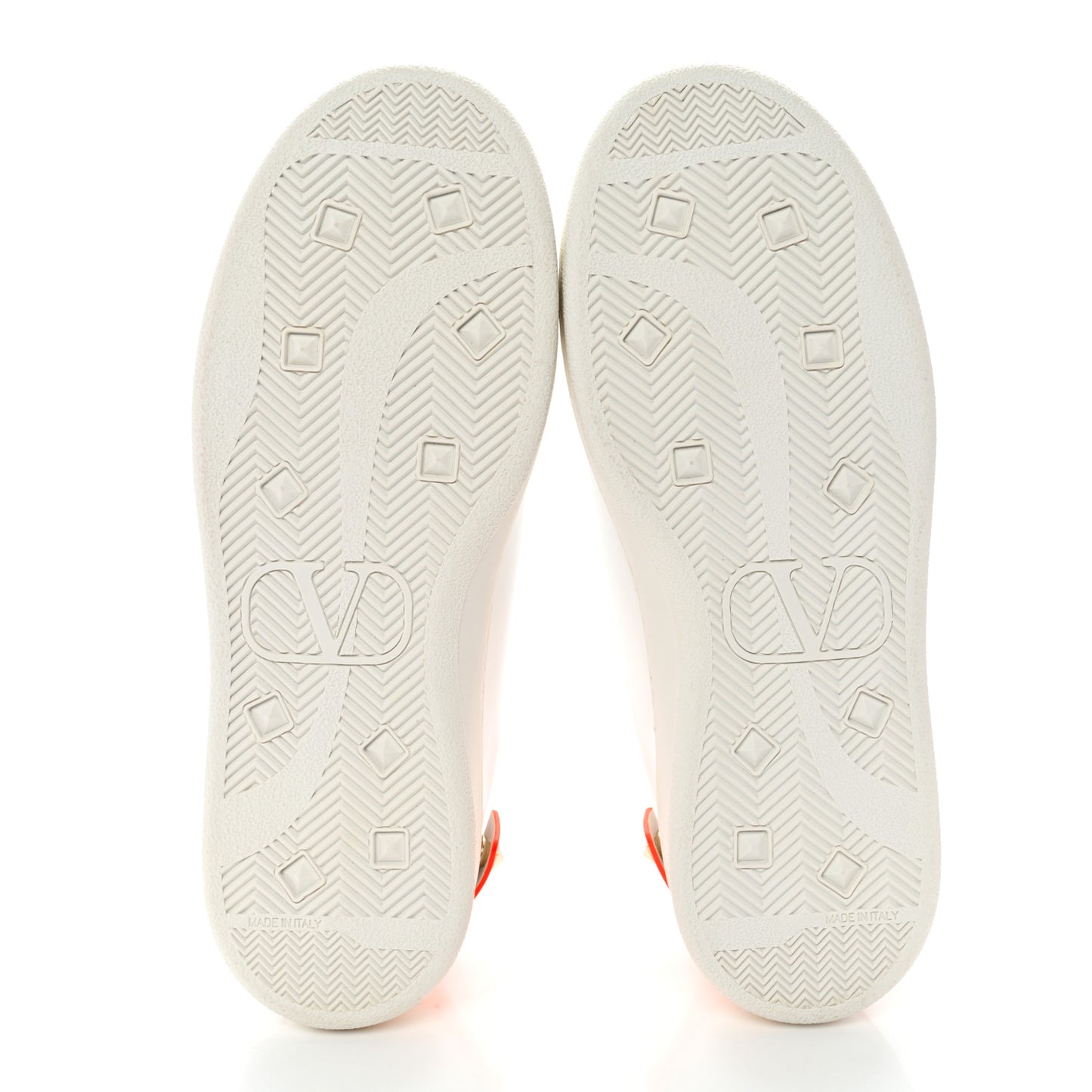 Calfskin Womens Backnet Sneakers 37 White Orange Fluo