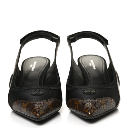 Louis Vuitton Patent Monogram Archlight Slingback Pumps 37 Black 2 of 13