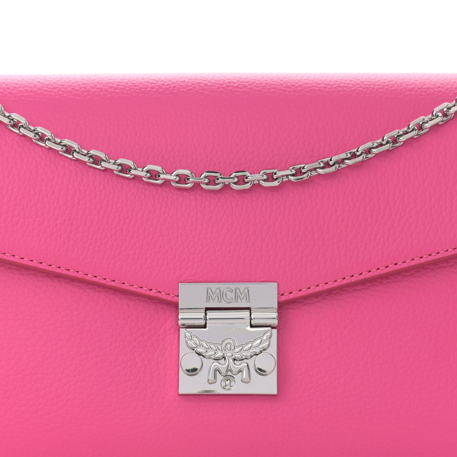 MCM Calfskin Large Patricia Wallet On Chain Pink 8 of 10