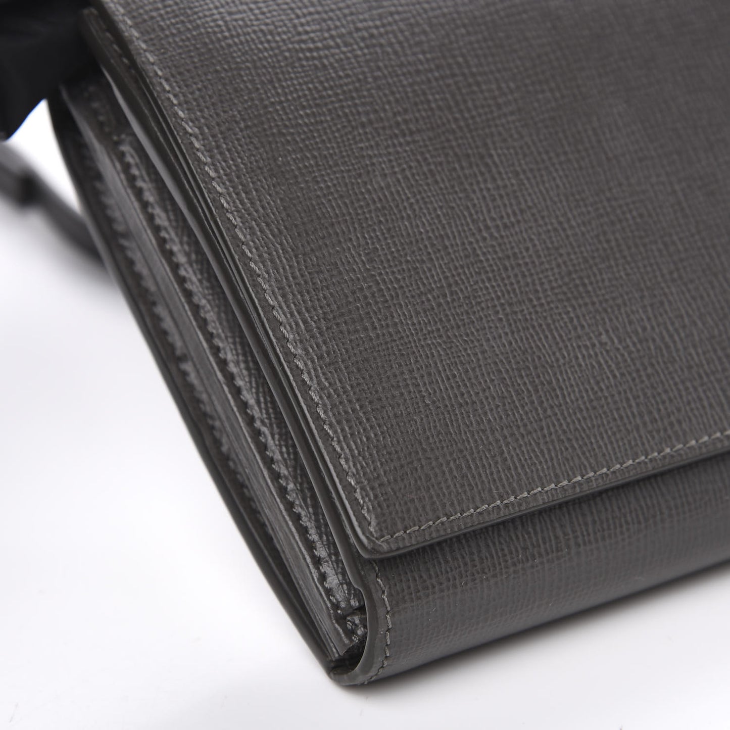 Calfskin Wallet On Strap Light Grey