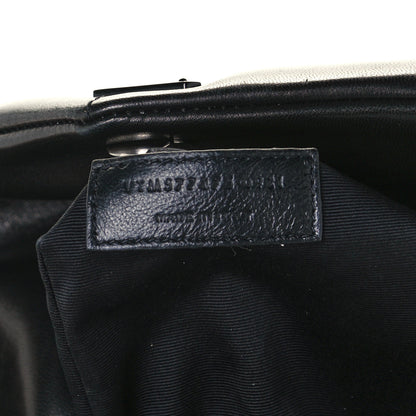 Saint Laurent Lambskin Quilted Medium Loulou Puffer Monogram Chain Satchel Black 8 of 11