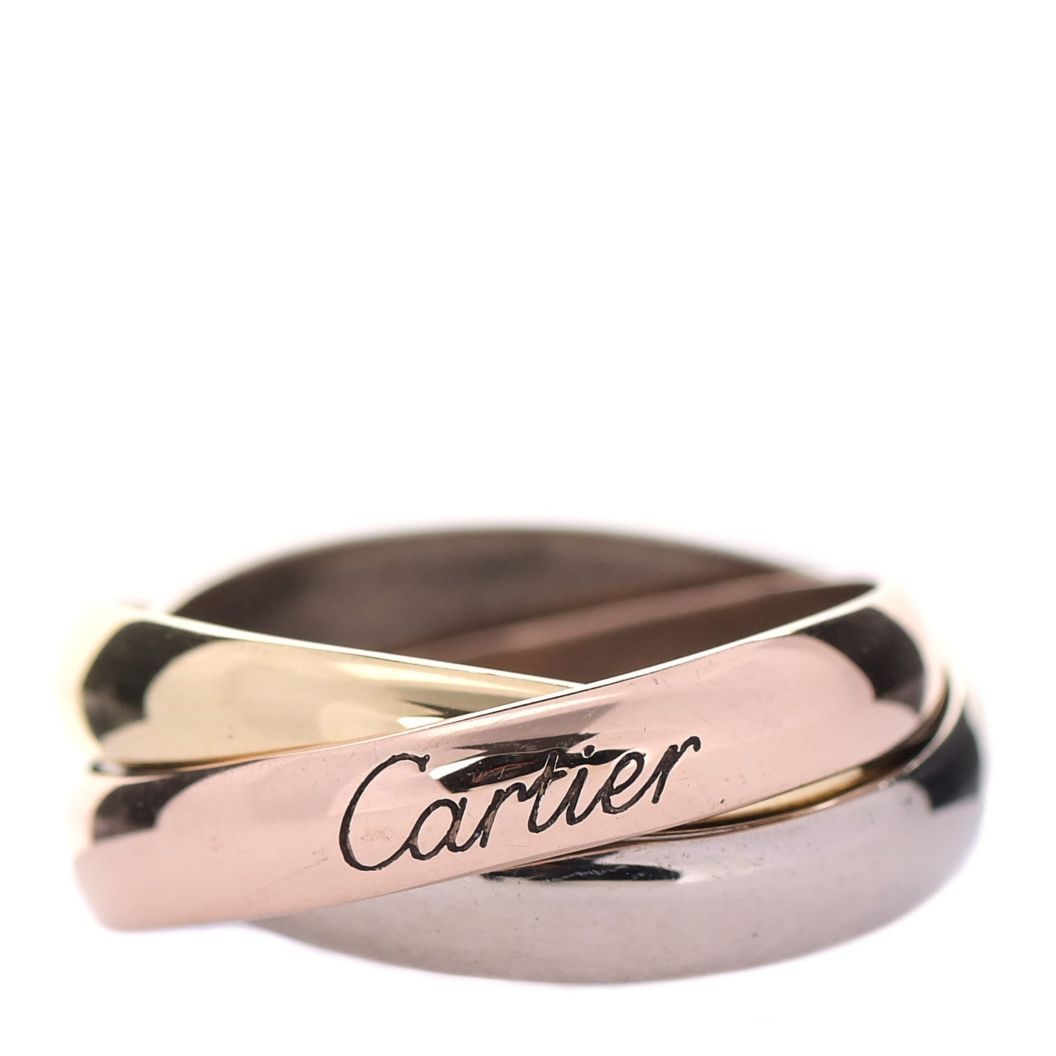 Cartier 18K Pink Yellow White Gold Classic Trinity Ring 50 5.25 1 of 9